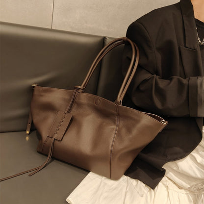 Single-Shoulder Genuine Leather Crossbody Bag Commuter All-Match Womens Bag