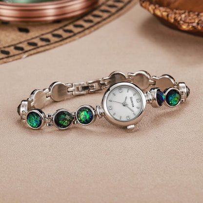 New Style Pre-Owned Light Luxury Pearl And Malachite Elegant Womens Watch
