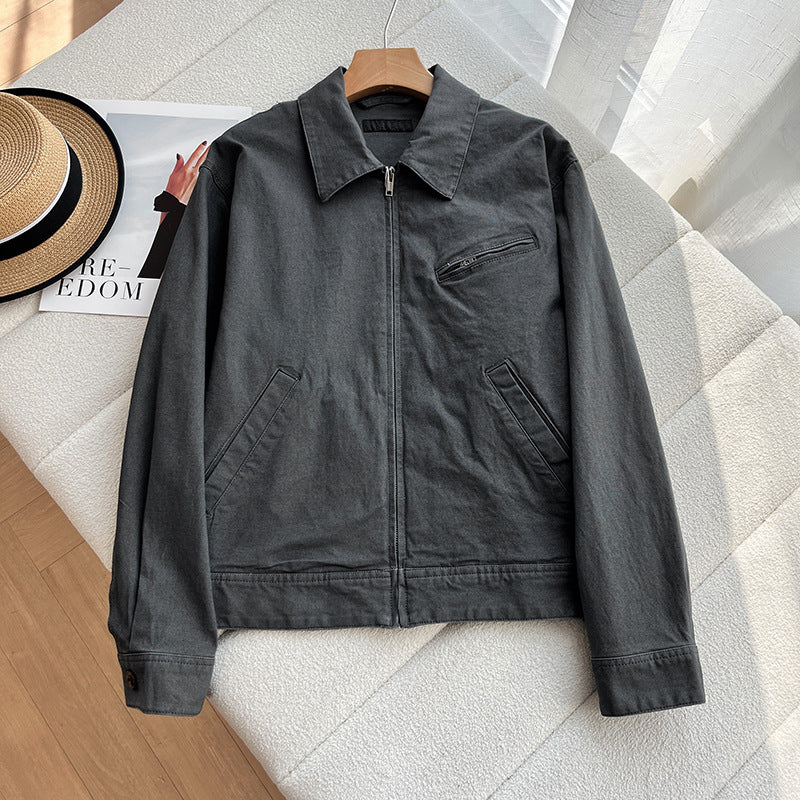 Turn-down Collarstand-up Collar Denim Jacket