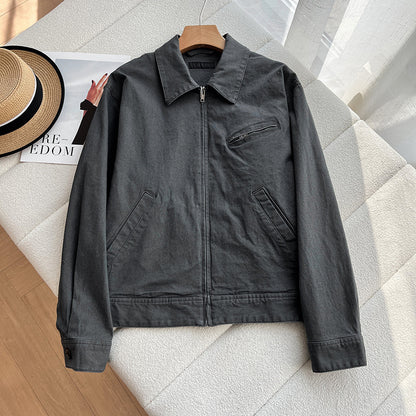 Turn-down Collarstand-up Collar Denim Jacket
