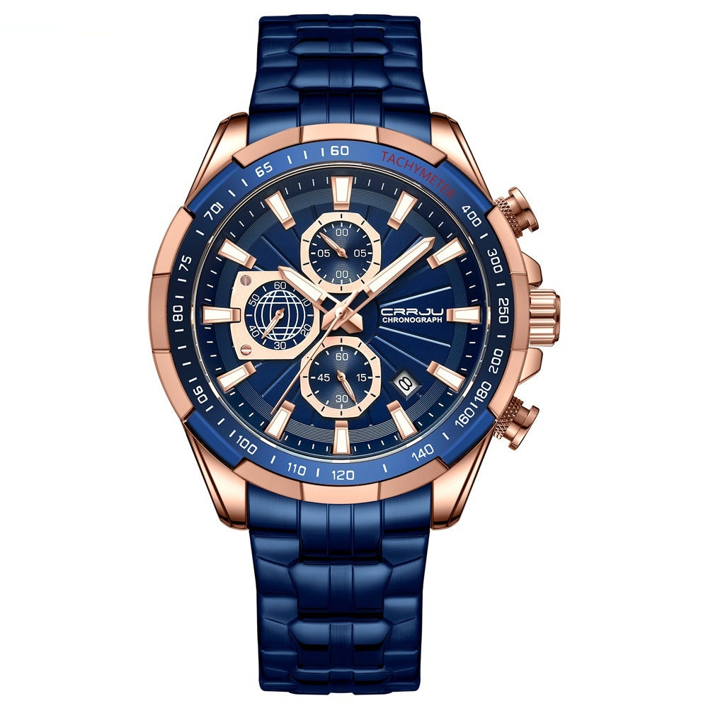 Men's Steel-band Multi-function Waterproof Watch