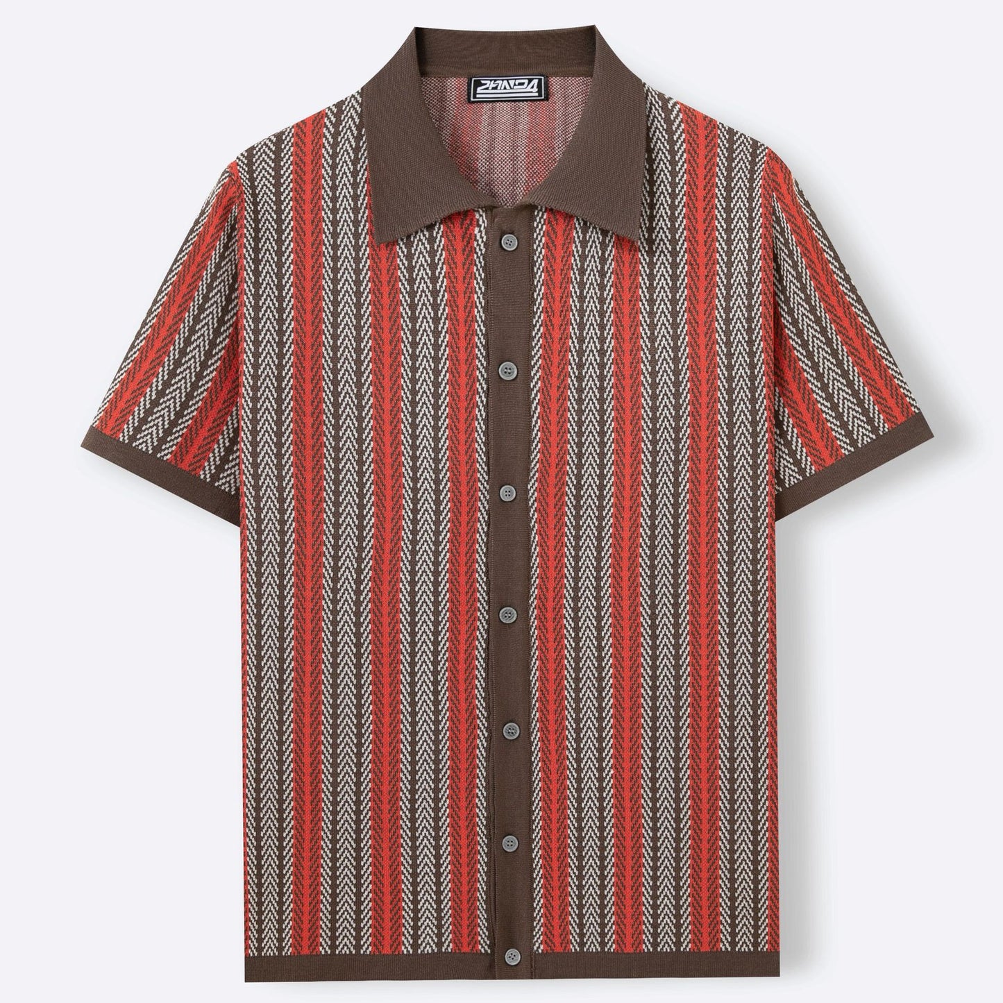 Men's Striped Jacquard Short-Sleeve Knit Shirt