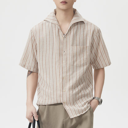 Men's Short-Sleeve American-Style Trendy Loose Shirt