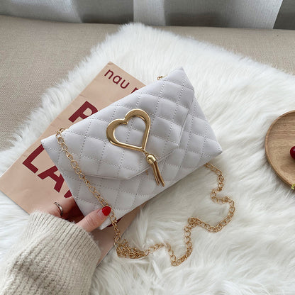 stylish Womens Heart-Shaped Tassel Shoulder Bag