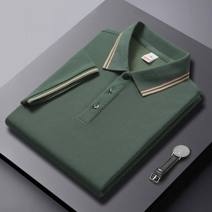 Men's Short-Sleeve Pullover Shirt New Style Embroidered Youthful Lapel Design