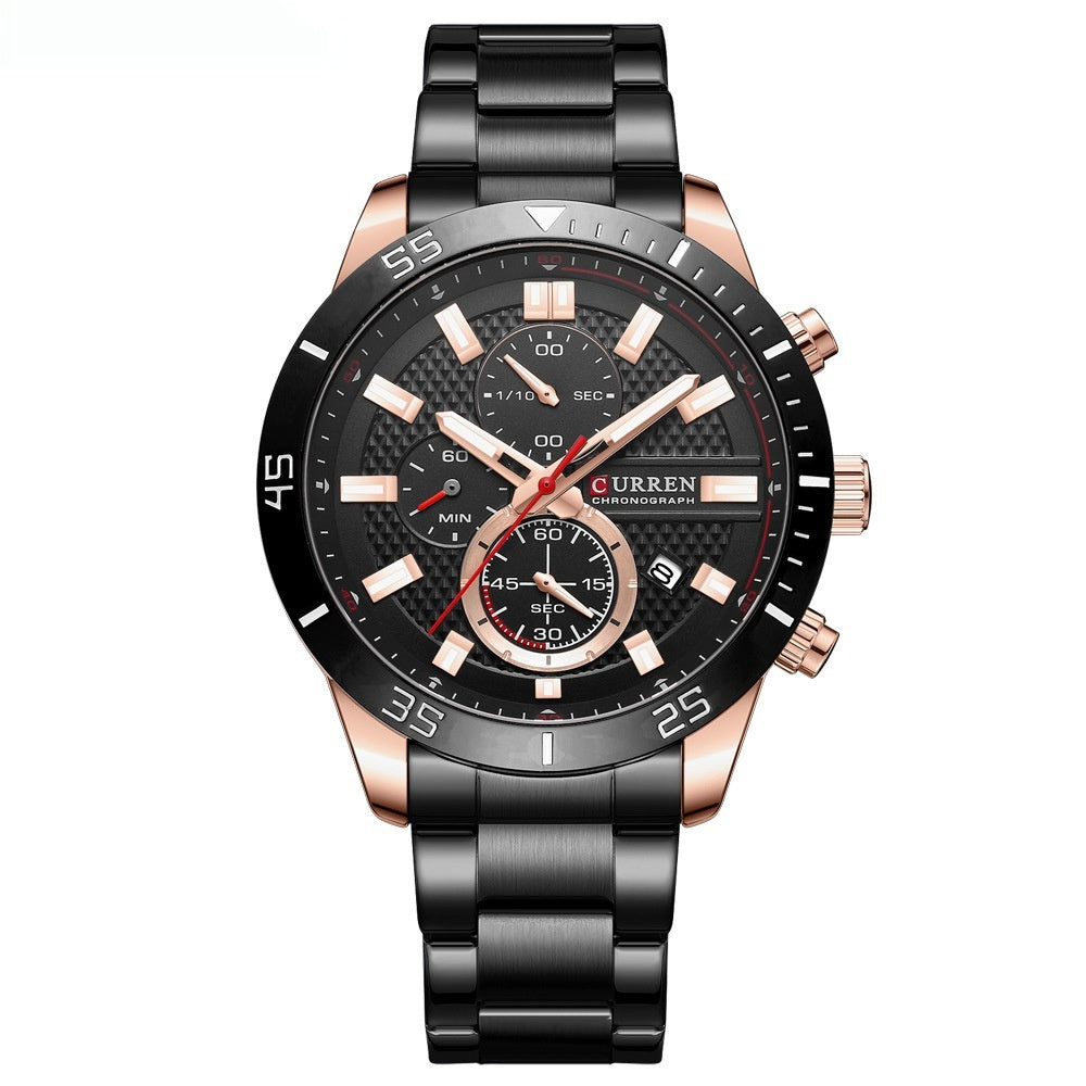 Men's Multifunctional Quartz Waterproof Watch