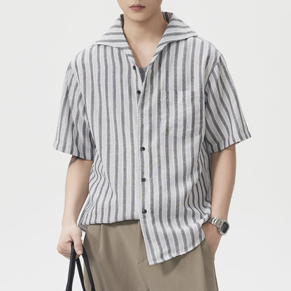 Men's Short-Sleeve American-Style Trendy Loose Shirt