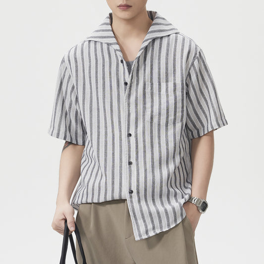 Men's Short-Sleeve American-Style Trendy Loose Shirt