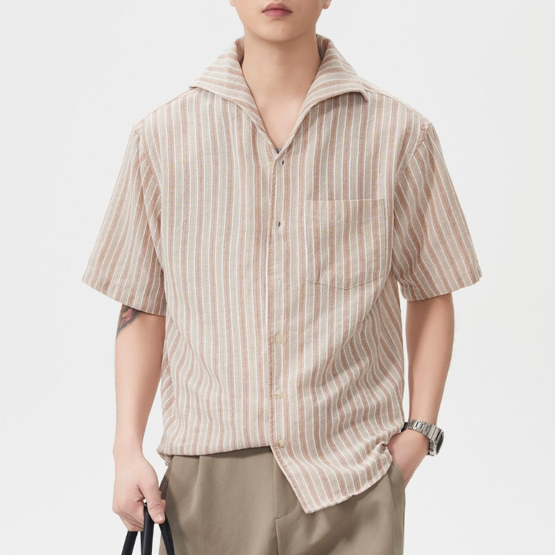 Men's Short-Sleeve American-Style Trendy Loose Shirt