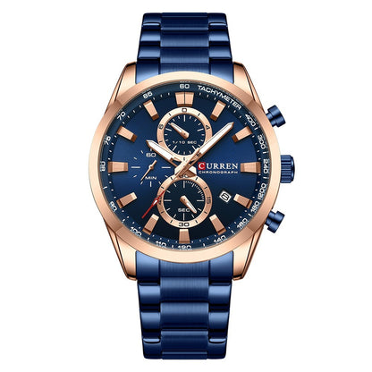 Men's Multifunctional Waterproof Calendar Watch