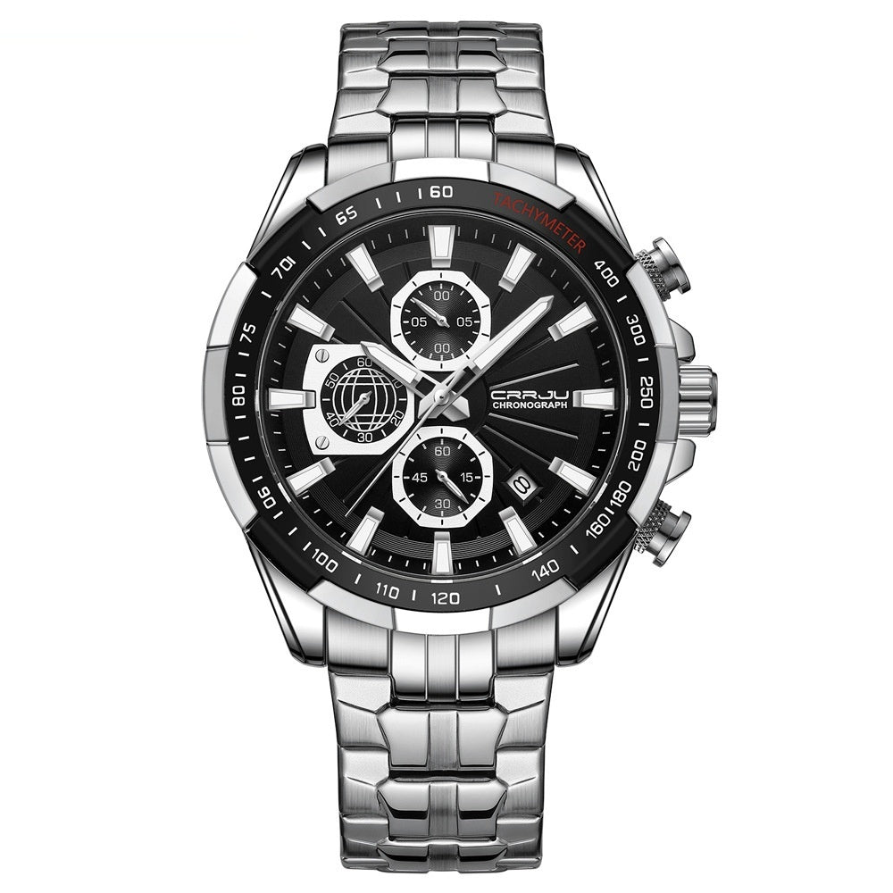 Men's Steel-band Multi-function Waterproof Watch