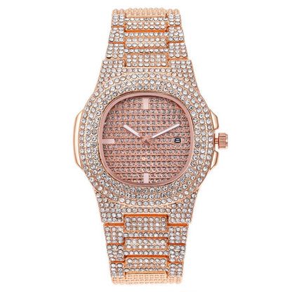 Starry Sky Full-Diamond Calendar Womens Watch