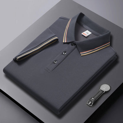 Men's Short-Sleeve Pullover Shirt New Style Embroidered Youthful Lapel Design