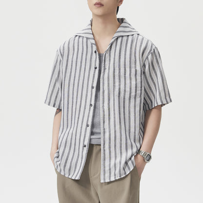 Men's Short-Sleeve American-Style Trendy Loose Shirt