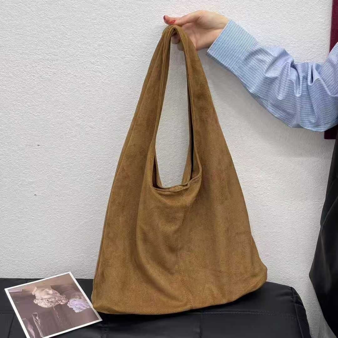 Simple Solid-Color Large-Capacity Tote Bag For Women