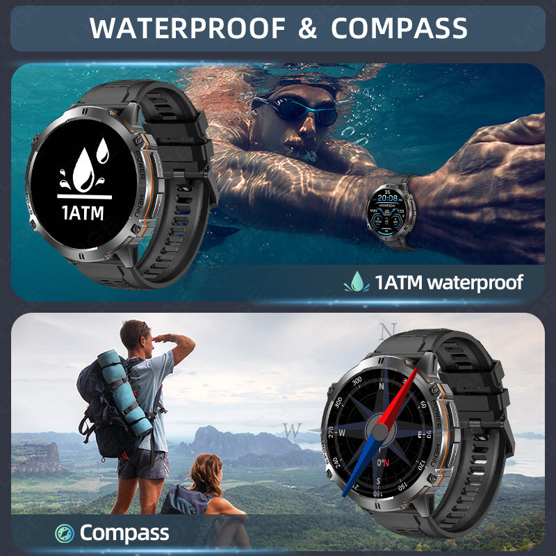 New X3 High-Definition Large-Screen Bluetooth Calling Health Monitoring Sports Mode Mens Smartwatch
