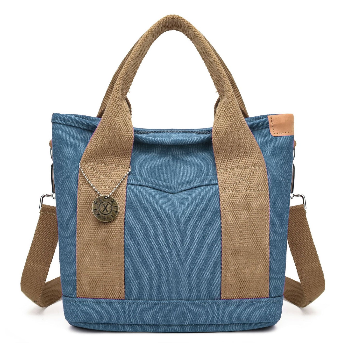 Women's Canvas Tote Bag With Contrasting Color Design